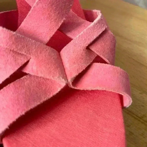 NEW Cole Haan CRYSTAL WEDGE Pink Fuschia Suede Sandals - Picture 9 of 11